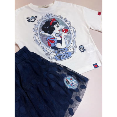 Conjunto Infantil Branca de Neve Disney Saia Poás Animê