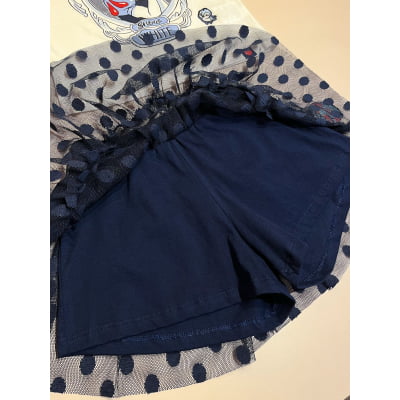 Conjunto Infantil Branca de Neve Disney Saia Poás Animê