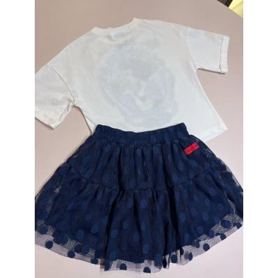 Conjunto Infantil Branca de Neve Disney Saia Poás Animê