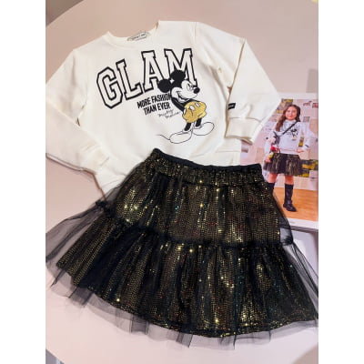 Conjunto Infantil Glam Michey Disney Animê 