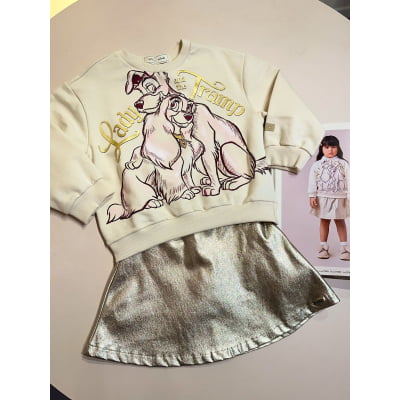 Conjunto Infantil Lady And Tramp Disney Animê 