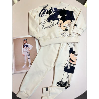 Conjunto Infantil Moletom Minnie e Mickey Disney Animê 