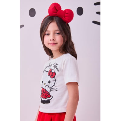 Conjunto Infantil Momi Blusa Hello Kitty & Short Saia Vermelho