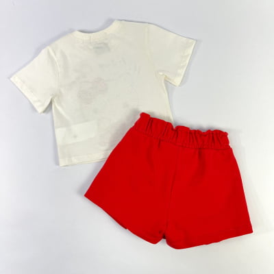 Conjunto Infantil Momi Blusa Hello Kitty & Short Saia Vermelho