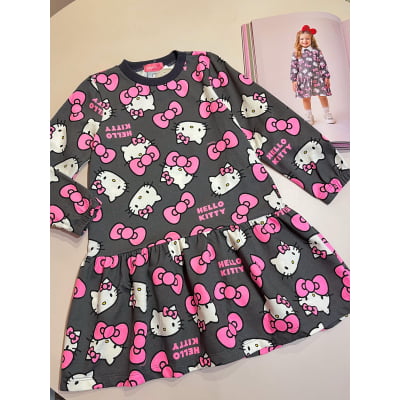 Vestido Infantil Hello Kitty Laços Momi 