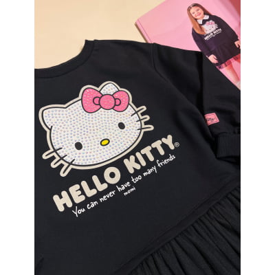 Vestido Infantil Hello Kitty Strass Momi