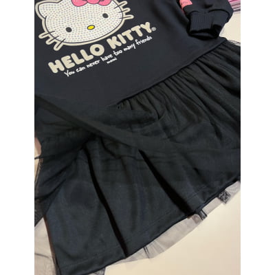 Vestido Infantil Hello Kitty Strass Momi