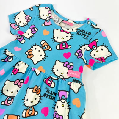 Vestido Infantil Momi Blue Colors Hello Kitty