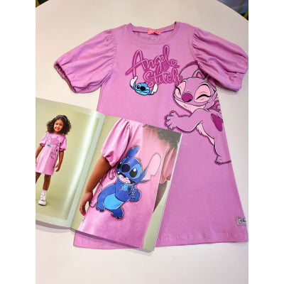 Vestido Infantil Stitch e Angel Disney Momi