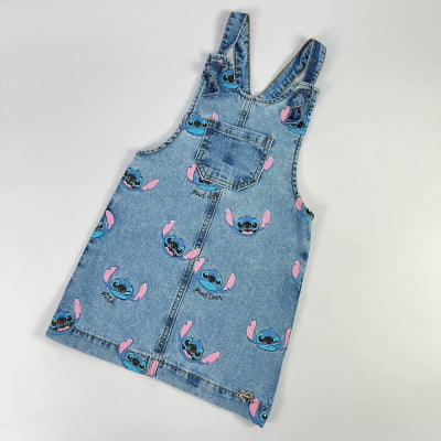 Salopete Infantil Momi Jeans Stitch com Blusa