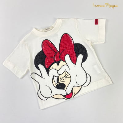T-shirt Infantil Animê Minnie Mouse Disney Strass