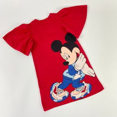 Vestido Infantil Animê Minnie e Mickey Disney
