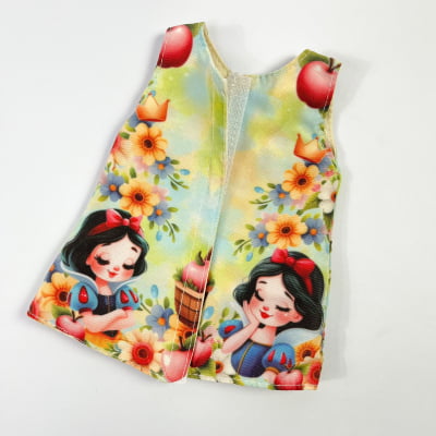 Vestido Infantil Branca de Neve com Laço 