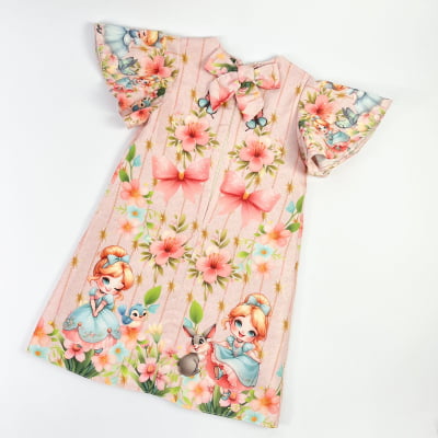 Vestido Infantil Cinderela com Laço