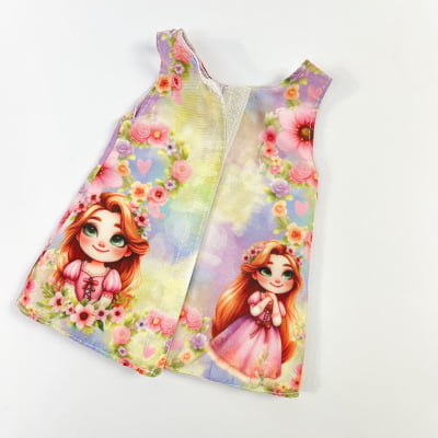 Vestido Infantil Jardim Rapunzel com Laço 