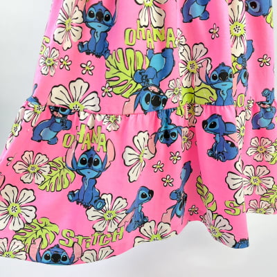 Vestido Infantil Momi Rosa Stitch Disney