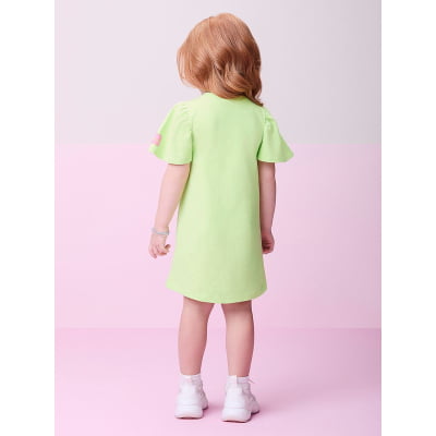 Vestido Infantil Momi Verde Lima Angel & Stitch Disney