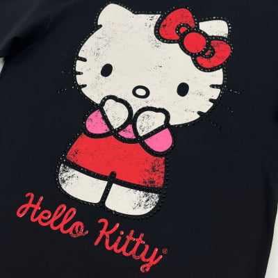 T-Shirt Alongada Hello Kitty Cristais