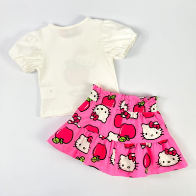 Conjunto Infantil Hello Kitty Maçãzinhas Neon