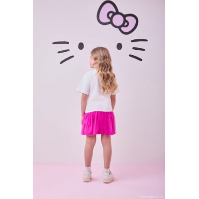 Vestido Infantil Hello Kitty Tule Rosa