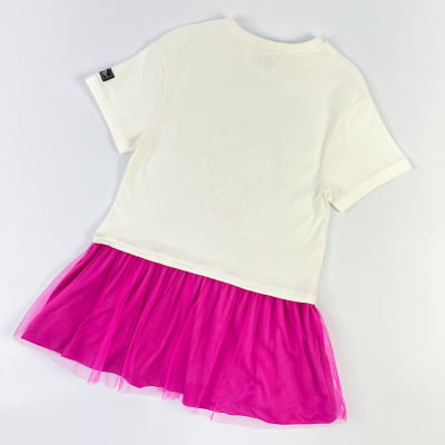 Vestido Infantil Hello Kitty Tule Rosa