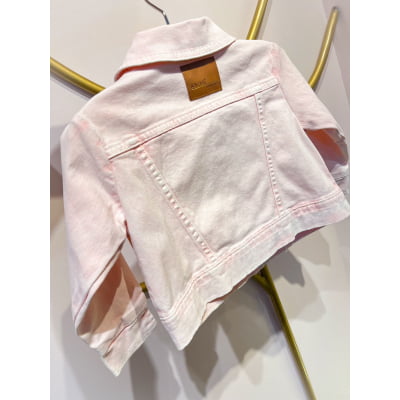 Jaqueta Infantil Jeans Rosa Animê