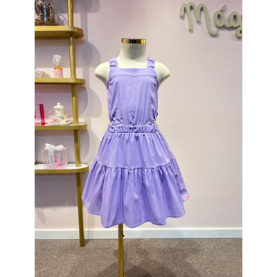 Vestido Infantil Tricoline Lavanda