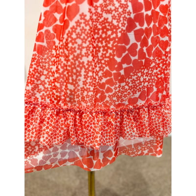 Vestido Infantil Corações Vermelho
