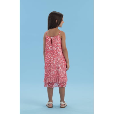 Vestido Infantil Corações Vermelho