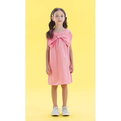 Vestido Infantil Málagah Rosa Laço