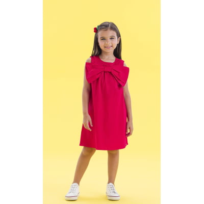 Vestido Infantil Málagah Vermelho Laço