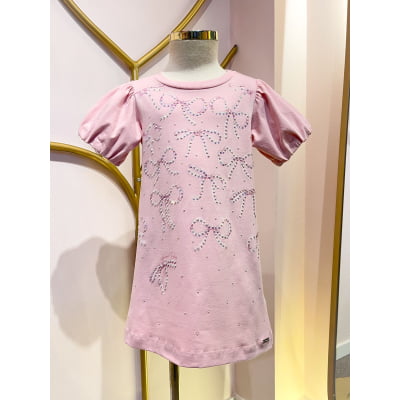 Vestido Infantil Rosa Tee Dress Animê