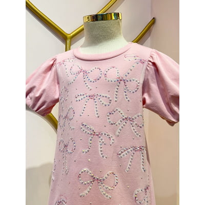 Vestido Infantil Rosa Tee Dress Animê