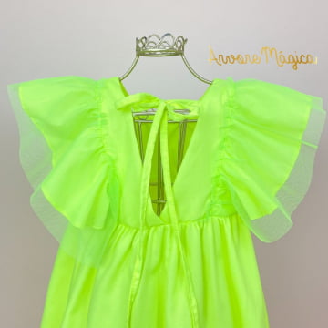 Vestido Infantil Verde Neon Mon Sucré