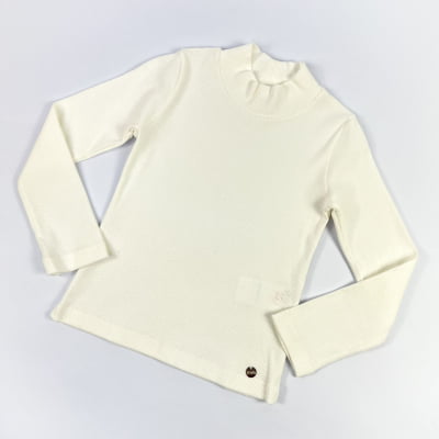 Blusa Infantil Beabá Manga Longa Off White