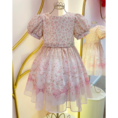 Vestido de Festa Infantil Oncinha Floral Petit Cherie