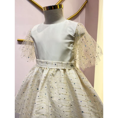 Vestido de Festa Infantil Amarelo Candy Brilhos Málagah