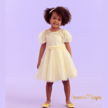 Vestido de Festa Infantil Amarelo Candy Petit Cherie