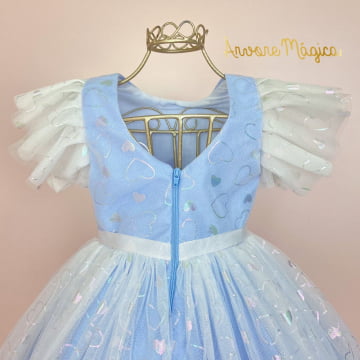 Vestido de Festa Infantil Azul Encantos Petit Cherie