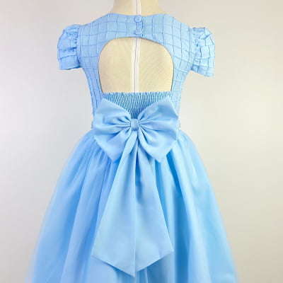 Vestido de Festa Infantil Azul Glamour Árvore Mágica