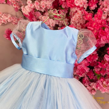 Vestido de Festa Infantil Azul Luxo