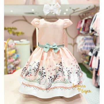 Vestido de Festa Infantil Borboletas Flores Petit Cherie Vestido de Festa Infantil Borboletas Flores Petit Cherie