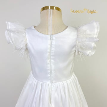 Vestido de Festa Infantil Branco Maggie Petit Cherie