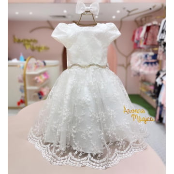 Vestido de Festa Infantil Branco Renda Petit Cherie Vestido de Festa Infantil Branco Renda Petit Cherie
