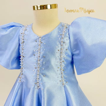  Vestido de Festa Infantil Cinderela Luxo Petit Cherie