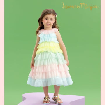 Vestido de Festa Infantil Elegance Candy Colors Petit Cherie