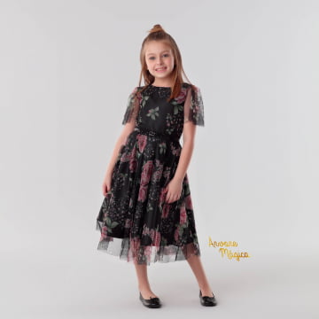 Vestido de Festa Infantil Floral Tule Kids Petit Cherie Vestido de Festa Infantil Floral Tule Kids Petit Cherie