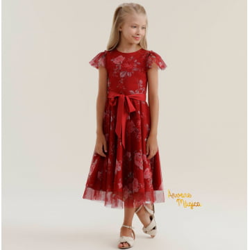 Vestido de Festa Infantil Floral Vermelho Petit Cherie Vestido de Festa Infantil Floral Vermelho Petit Cherie