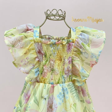 Vestido de Festa Infantil Fluído Jardim Primavera Petit Cherie
