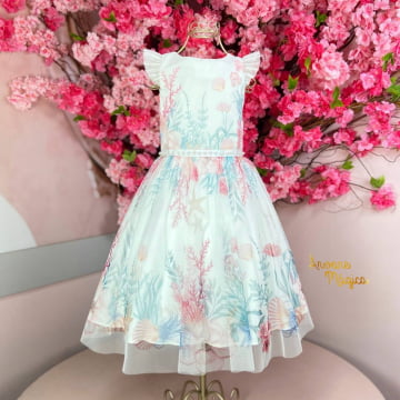 Vestido de Festa Infantil Fundo do Mar Petit Cherie Vestido de Festa Infantil Fundo do Mar Petit Cherie